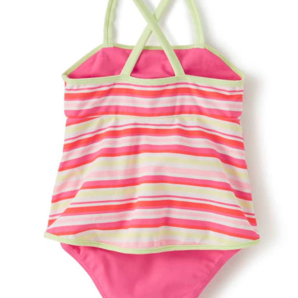 Gymboree "Fairy Blossom" Striped Pink Swimsuit - Picture 2 of 3